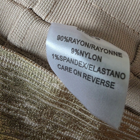 TheKewlShop Metallic Gold Bandage Mini Dress – Size Small - Picture 9 of 9